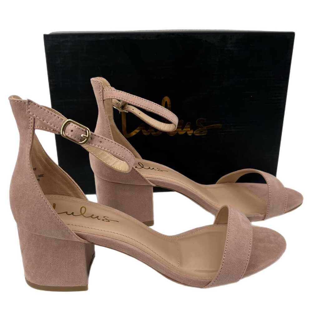 Lulu's Beige Pink Sandals Open toe Buckle Mid heel | Womens 9